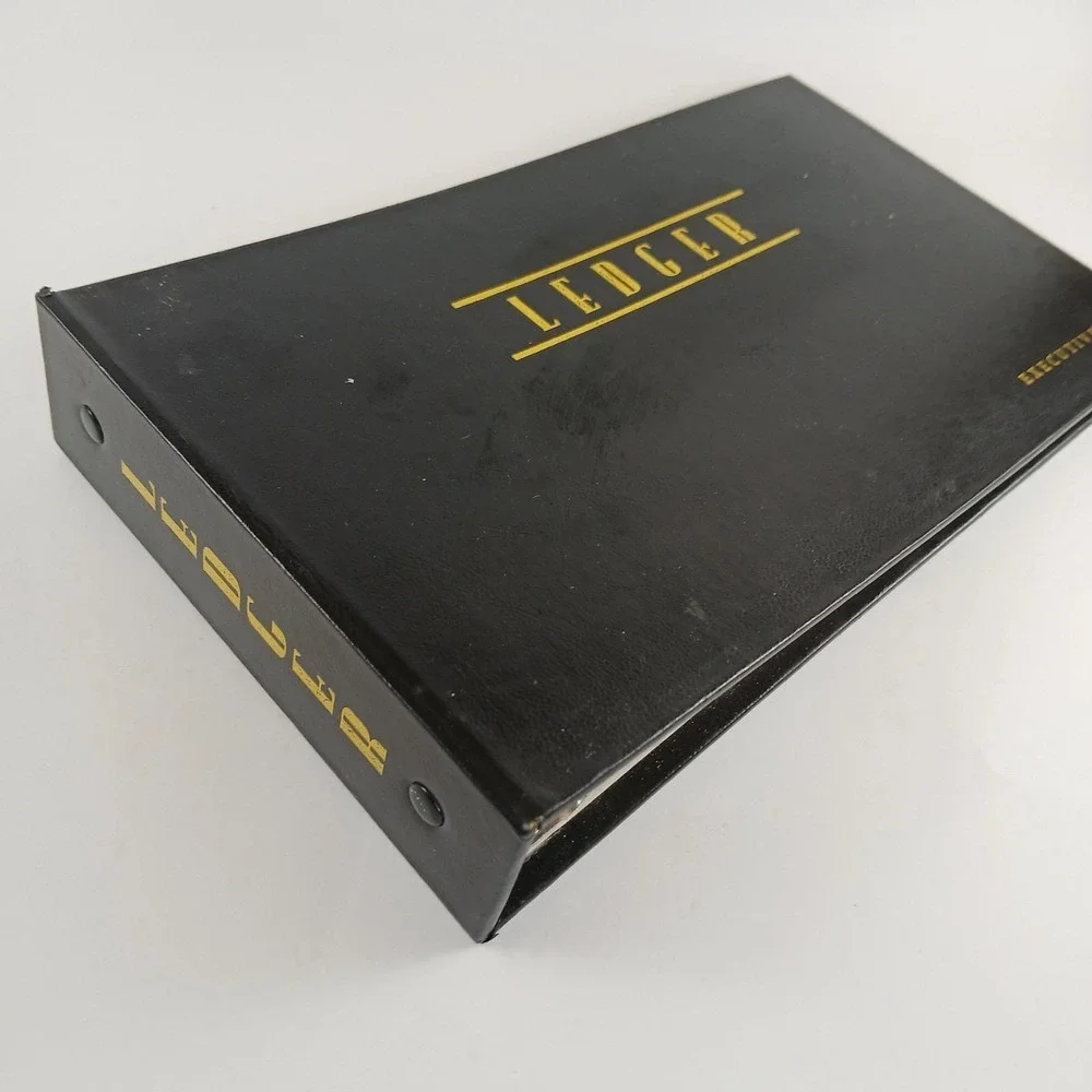 VTG Ledger Outfit #1400 Black Executive by Stuart Hall W/Page Dividers And Pages